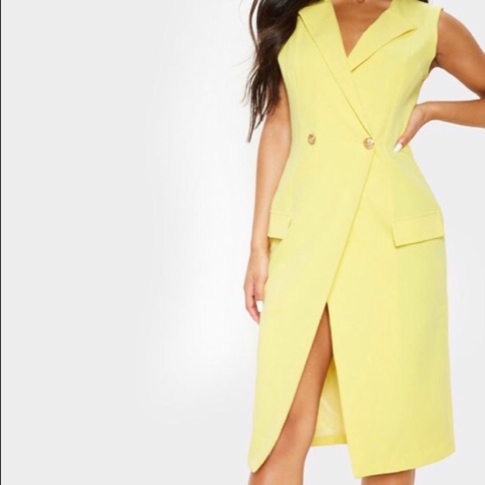 Yellow blazer dress
